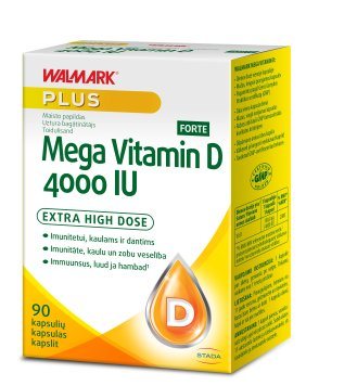 MEGA vitamin D 4000 IU forte kapsulės N90