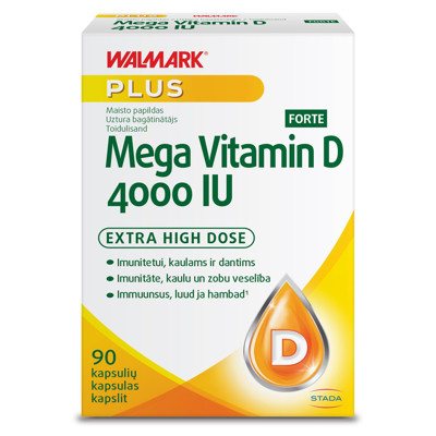 MEGA VITAMIN D 4000IU Forte, kapsulės, N90