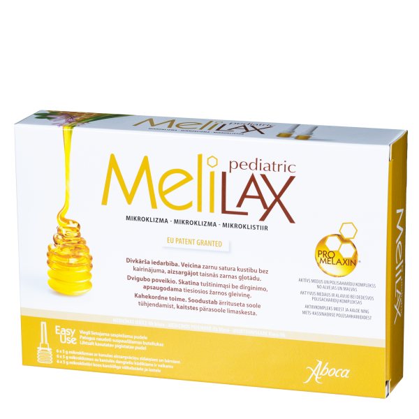 MELILAX tiesiosios žarnos mikroklizma PEDIATRIC, x 5 g, 6 vnt