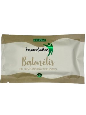 MĖMELIO FERMENTUOTAS batonėlis su gyvomis bakterijomis, N1, 60 g