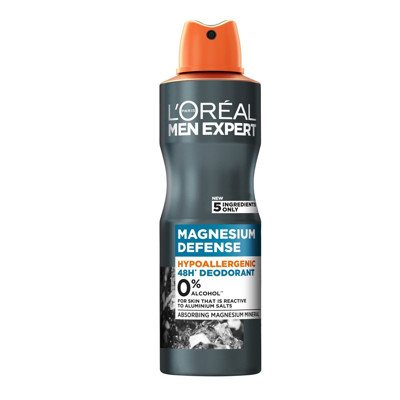 MEN EXPERT Magnesium Defence, hipoalerginis purškiamas dezodorantas, 150 ml