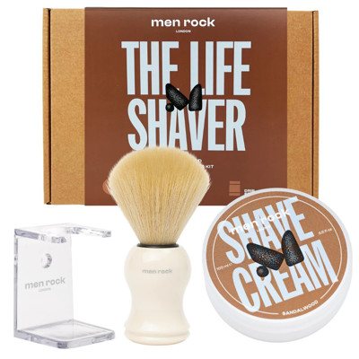 MEN ROCK The Life Shaver Sandalwood Skutimosi priemonių rinkinys, 1 vnt