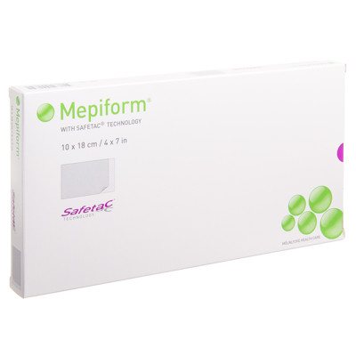 MEPIFORM, tvarstis, x 18 cm, randams, sterilus, 5 vnt., 10 cm