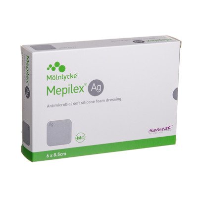 MEPILEX AG, tvarstis, x 8,5 cm, silikoninis, 5 vnt., 6 cm