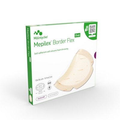 MEPILEX BORDER FLEX OVAL, Silikoninis tvarstis, N5, 13 x 16 cm