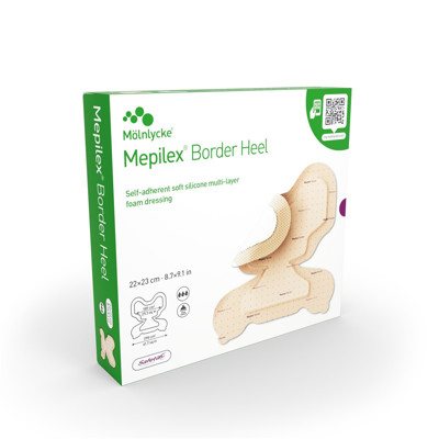 MEPILEX BORDER HEEL, tvarstis, x 23 cm, 10 vnt., 22 cm