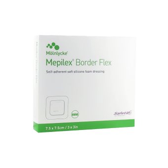 MEPILEX silikoninis tvarstis BORDER FLEX, 5 vnt., 7.5 x 7.5 cm