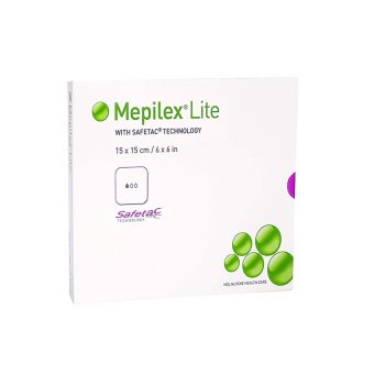 MEPILEX silikoninis tvartis LITE, 5 vnt., 15 x 15 cm
