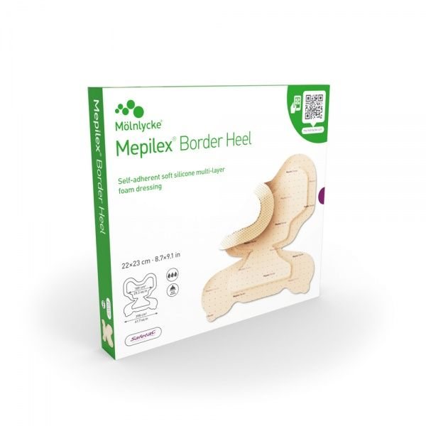 MEPILEX tvarstis BORDER HEEL, x 23 cm, 10 vnt., 22 cm