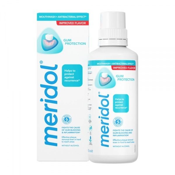 MERIDOL burnos skalavimo skystis dantenų priežiūrai, 400 ml