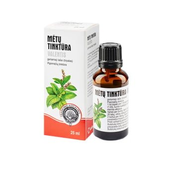MĖTŲ TINKTŪRA VALENTIS, geriamieji lašai, tirpalas, N1, 25 ml