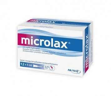 MICROLAX 625 mg/90 mg/9 mg/ml tiesiosios žarnos tirpalas N12, 5 ml