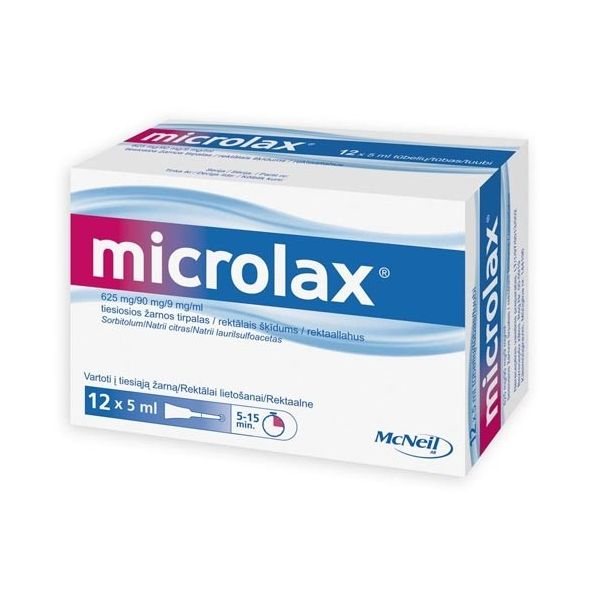 MICROLAX tiesiosios žarnos tirpalas N12, 5 ml