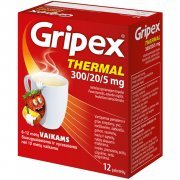 Milteliai geriamajam tirpalui GRIPEX THERMAL, 300/20/5 mg, 12 vnt