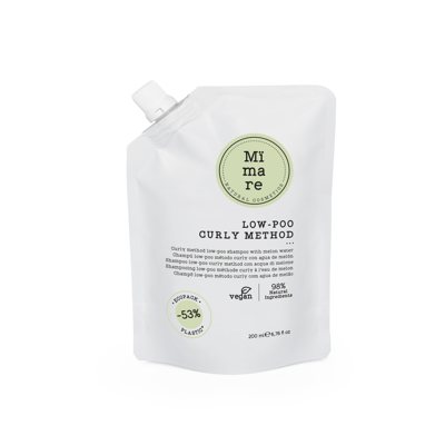 Mimare CURLY METHOD LOW-POO švelnus garbanotų plaukų šampūnas su melionų ekstraktu, 200 ml