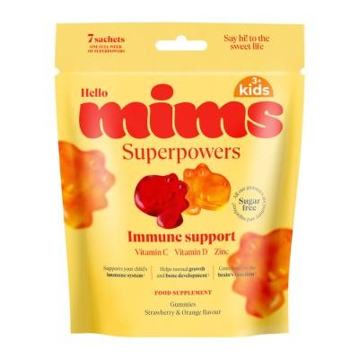 MIMS Immune Support Kids guminukai vaikams su vitaminais C, D ir cinku, 7 paketėliai