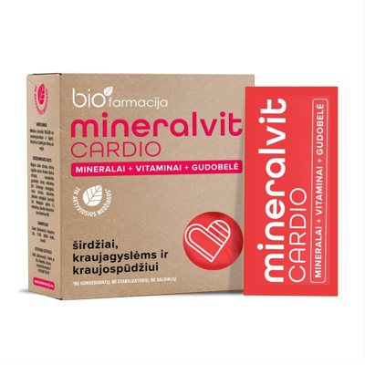 MINERALVIT CARDIO, milteliai, ., 20 paketėlių, 3 g