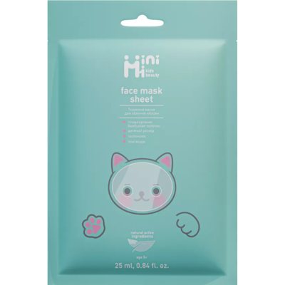 MiniMi Kids Beauty Aloe vaikiška lakštinė veido kaukė, ., 25 g