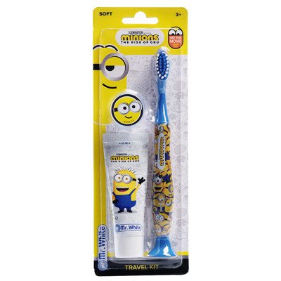 MINIONS kelioninis rinkinys vaikams: dantų pasta, . + dantų šepetėlis, 1 vnt., 25 ml