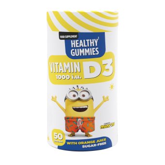 MINIONS Vitaminas D 1000 TV guminukai, 50 guminukų