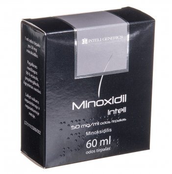 MINOXIDIL INTELI 50 mg/ml odos tirpalas, 60 ml