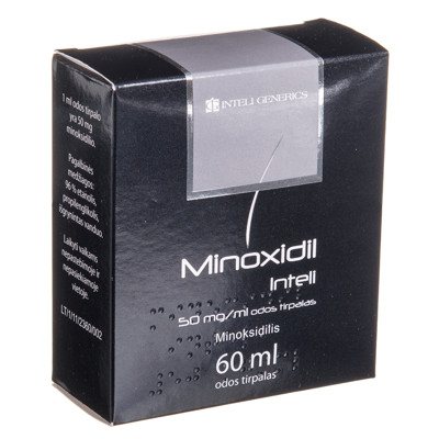 MINOXIDIL INTELI, 50 mg/ml, odos tirpalas, N1, 60 ml