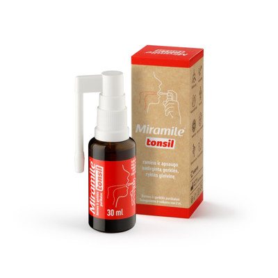 MIRAMILE TONSIL, gerklės ir burnos purškalas, 30 ml