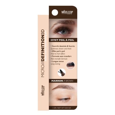 Miss Cop FEUTRE SOURCILSMICRO DEFINITION 3D antakių žymeklis, 01 – Taupe, ., 1 g