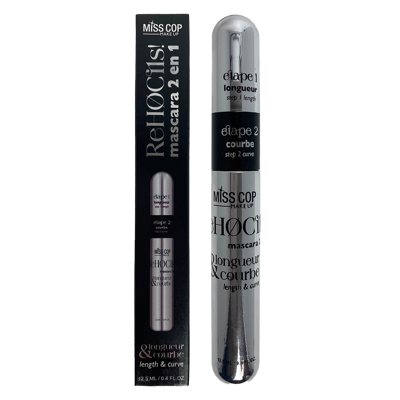 Miss Cop Mascara ReHOCils 2 en 1 blakstienų tušas, 01- Noir, ., 12.5 ml
