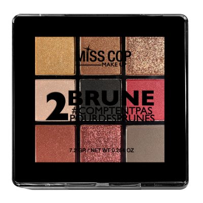 Miss Cop Palette NUANCIER akių šešėlių paletė, 2- Brune, ., 7.2 g