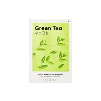 MISSHA lakštinė veido kaukė su žaliąja arbata, Airy Fit Sheet Mask Green Tea, 19 g
