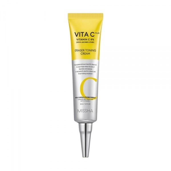 MISSHA skaistinamasis veido kremas VITA C PLUS ERASER TONING CREAM, 30 ml