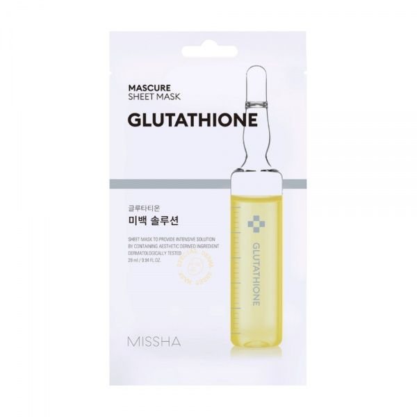 MISSHA veido kaukė MASCURE SHEET MASK GLUTATIONE, 1 vnt
