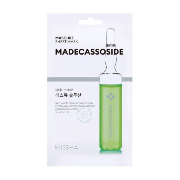 MISSHA veido kaukė MASCURE SHEET MASK MADECASSOSIDE, 1 vnt