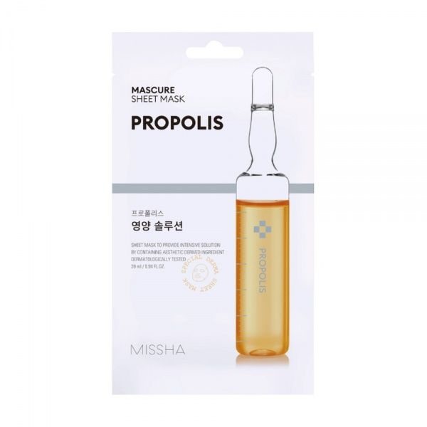 MISSHA veido kaukė MASCURE SHEET MASK PROPOLIS, 1 vnt