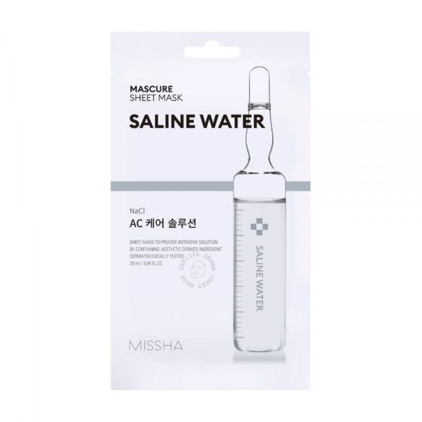 MISSHA veido kaukė MASCURE SHEET MASK SALINE WATER, 1 vnt