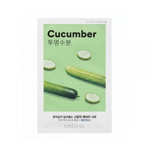 MISSHA veido kaukė su agurkais AIRY FIT CUCUMBER SHEET MASK, 1 vnt