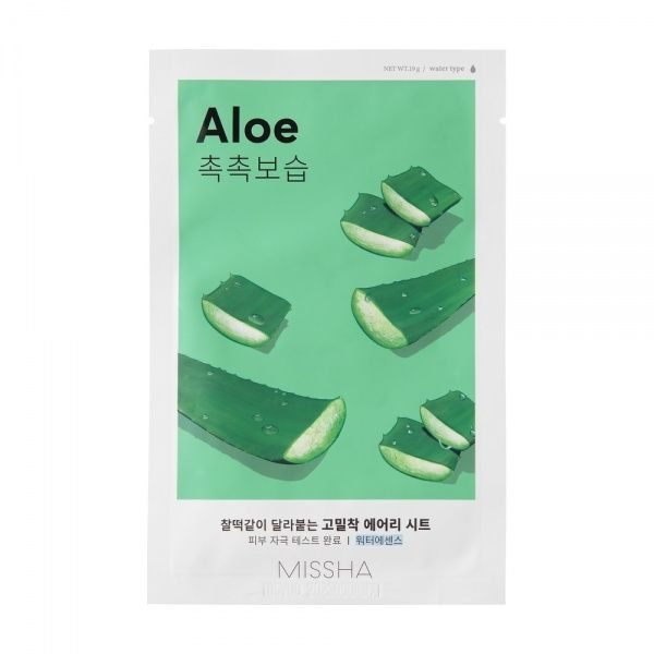 MISSHA veido kaukė su alavijais AIRY FIT ALOE SHEET MASK, 1 vnt