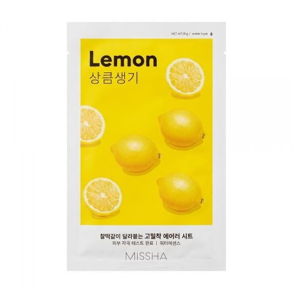 MISSHA veido kaukė su citrinomis AIRY FIT LEMON SHEET MASK, 1 vnt