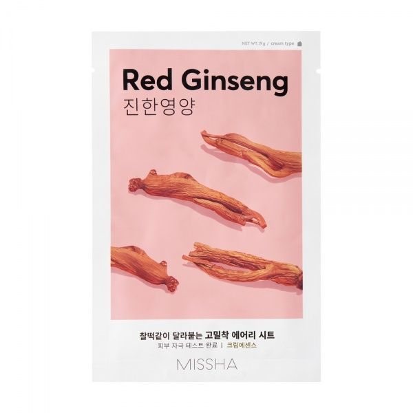 MISSHA veido kaukė su ženšeniu AIRY FIT REG GINSNEG SHEET MASK, 1 vnt