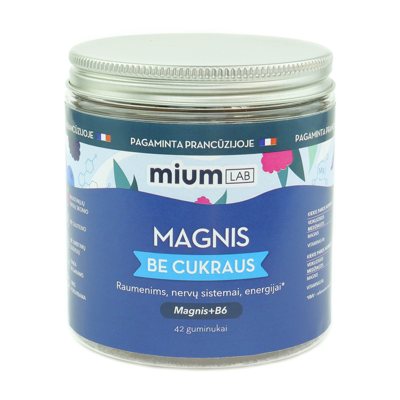 MIUM LAB maisto papildas MAGNIS. Nuo 4 metų! 42 guminukai.