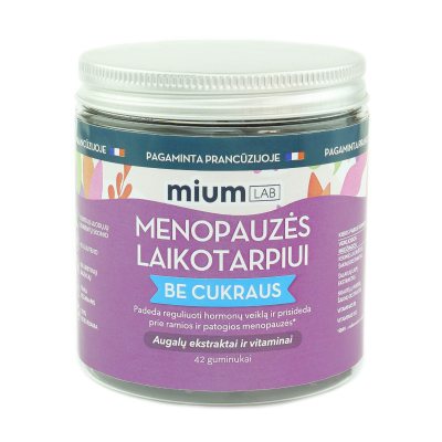 MIUM Lab Maisto papildas MENOPAUZĖS LAIKOTARPIUI. Be cukraus. Guminukai, N42