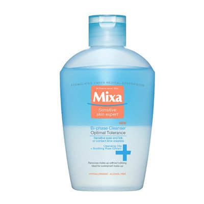 MIXA, dvifazis makiažo valiklis jautriai odai, 125 ml