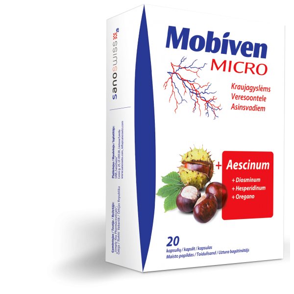 MOBIVEN MICRO maisto papildas, 20 kaps.