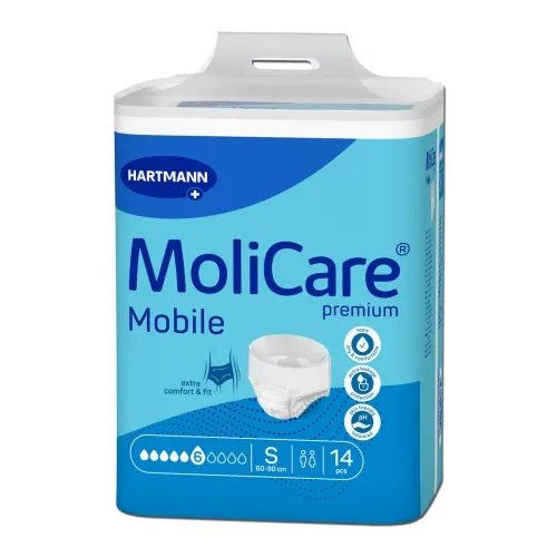 MOLICARE MOBILE sauskelnės-kelnaitės, 6 lašai, S, 14 vnt