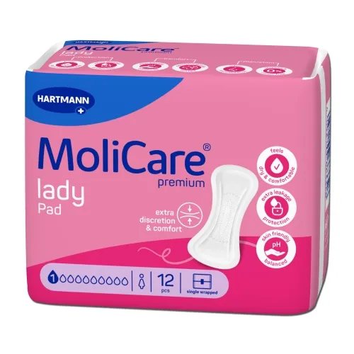 MOLICARE PREMIUM lady pad įklotai, 1 lašas, 12 vnt