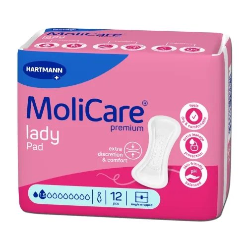MOLICARE PREMIUM lady pad įklotai, 1,5 lašo, 12 vnt