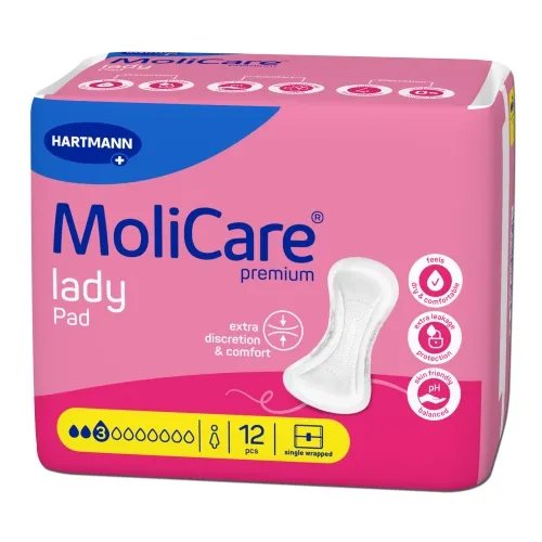 MOLICARE PREMIUM lady pad įklotai, 3 lašai, 12 vnt