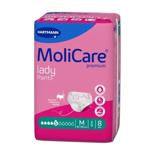MOLICARE PREMIUM lady pants sauskelnės-kelnaitės, 5 lašai M, 8 vnt