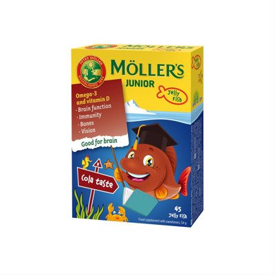 MOLLER’S JUNIOR OMEGA-3, kolos skonio, 45 kramtomos žuvelės